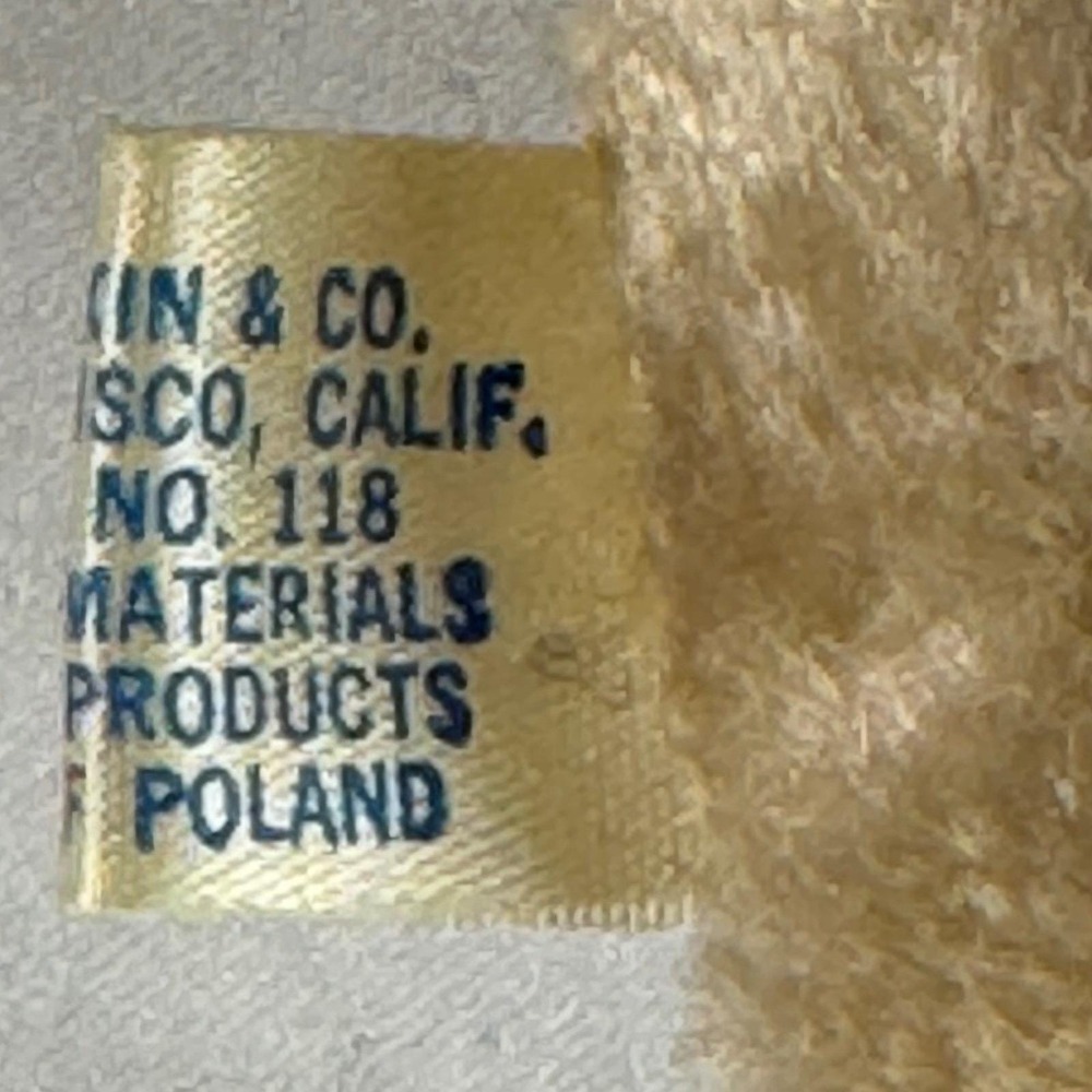 Vintage R Dakin Teddy Bear No 118 7" Poland Jointed Blonde Crochet Overalls - Picture 7 of 7